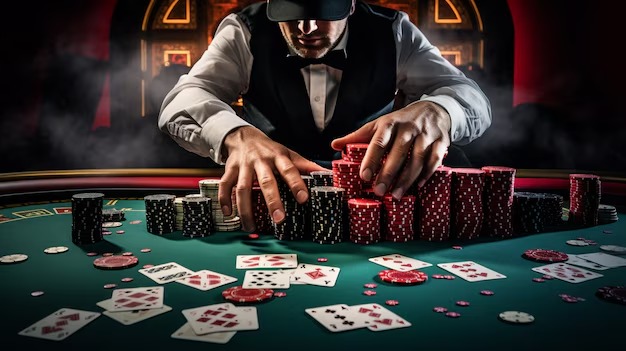 Live casino dealer studio with multi-camera setup